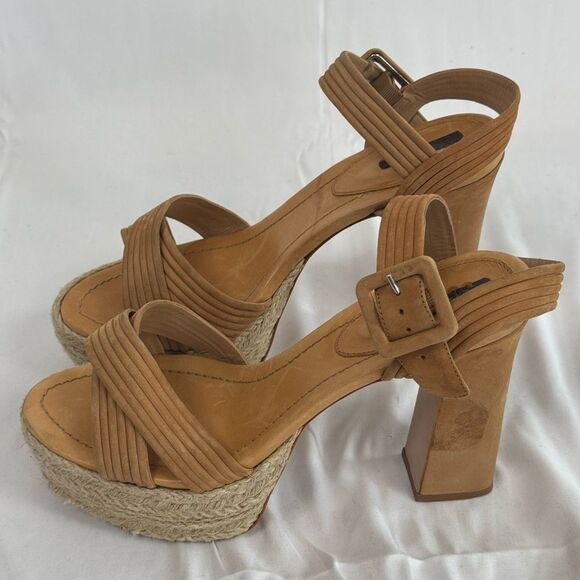 Schutz Women's Blisse Nubuck Sandal Tan Suede Sz 10.5 - Picture 4 of 7